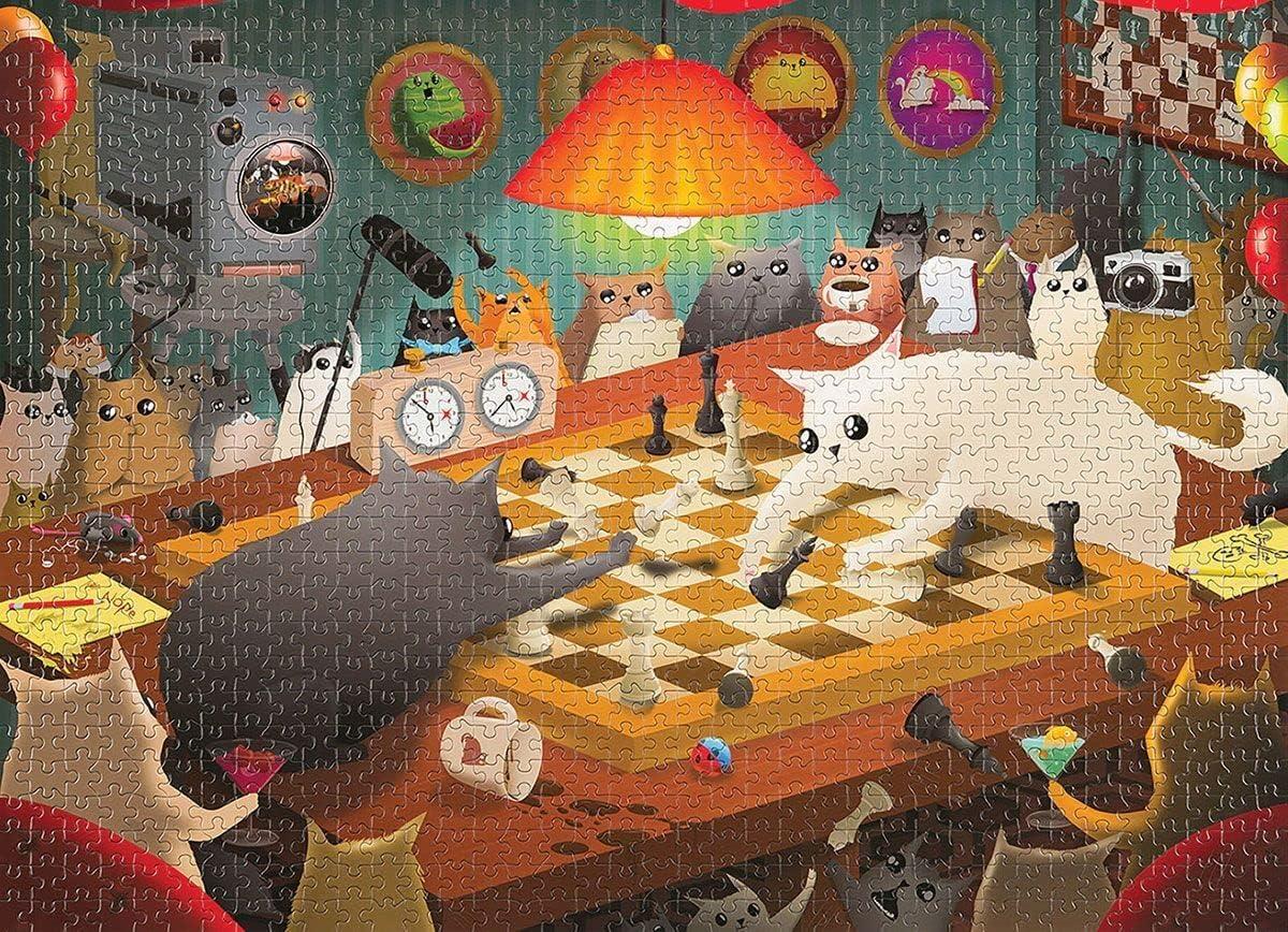 imageCat in The Mirror Jigsaw Puzzle by Exploding Kittens  1000 Pieces Ideal for Adults Teens and Kids  A Funny and Artistic CatThemed PuzzleCats Playing Chess  1000 Piece