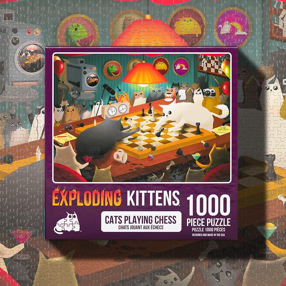 imageCat in The Mirror Jigsaw Puzzle by Exploding Kittens  1000 Pieces Ideal for Adults Teens and Kids  A Funny and Artistic CatThemed PuzzleCats Playing Chess  1000 Piece