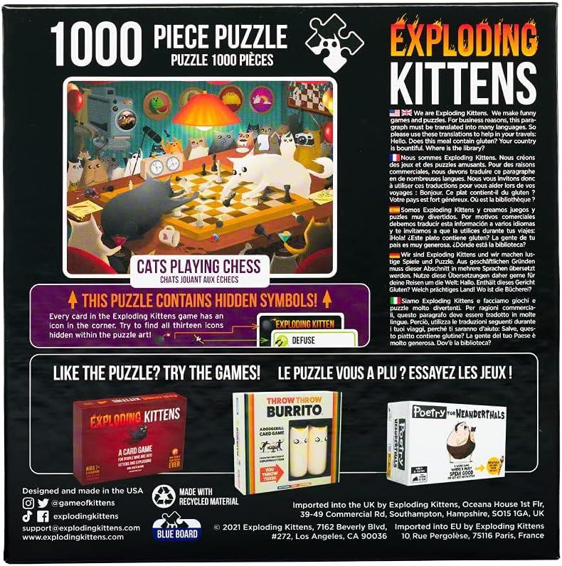 imageCat in The Mirror Jigsaw Puzzle by Exploding Kittens  1000 Pieces Ideal for Adults Teens and Kids  A Funny and Artistic CatThemed PuzzleCats Playing Chess  1000 Piece