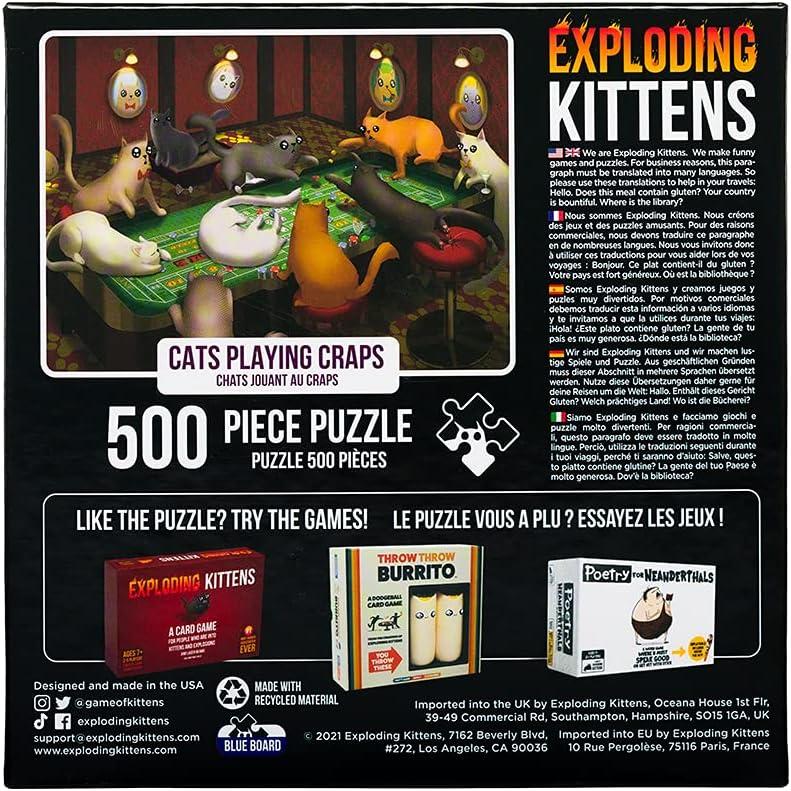 imageCat in The Mirror Jigsaw Puzzle by Exploding Kittens  1000 Pieces Ideal for Adults Teens and Kids  A Funny and Artistic CatThemed PuzzleCats Playing Craps  500 Piece