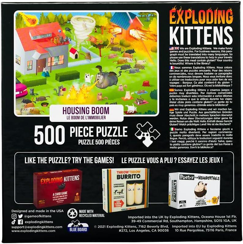 imageCat in The Mirror Jigsaw Puzzle by Exploding Kittens  1000 Pieces Ideal for Adults Teens and Kids  A Funny and Artistic CatThemed PuzzleHousing Boom  500 Piece