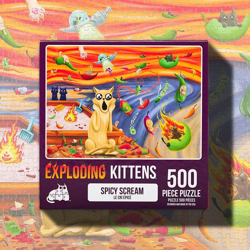 imageCat in The Mirror Jigsaw Puzzle by Exploding Kittens  1000 Pieces Ideal for Adults Teens and Kids  A Funny and Artistic CatThemed PuzzleSpicy Scream  500 Piece