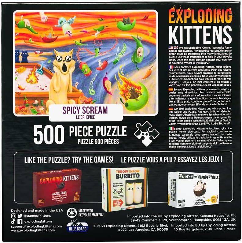 imageCat in The Mirror Jigsaw Puzzle by Exploding Kittens  1000 Pieces Ideal for Adults Teens and Kids  A Funny and Artistic CatThemed PuzzleSpicy Scream  500 Piece