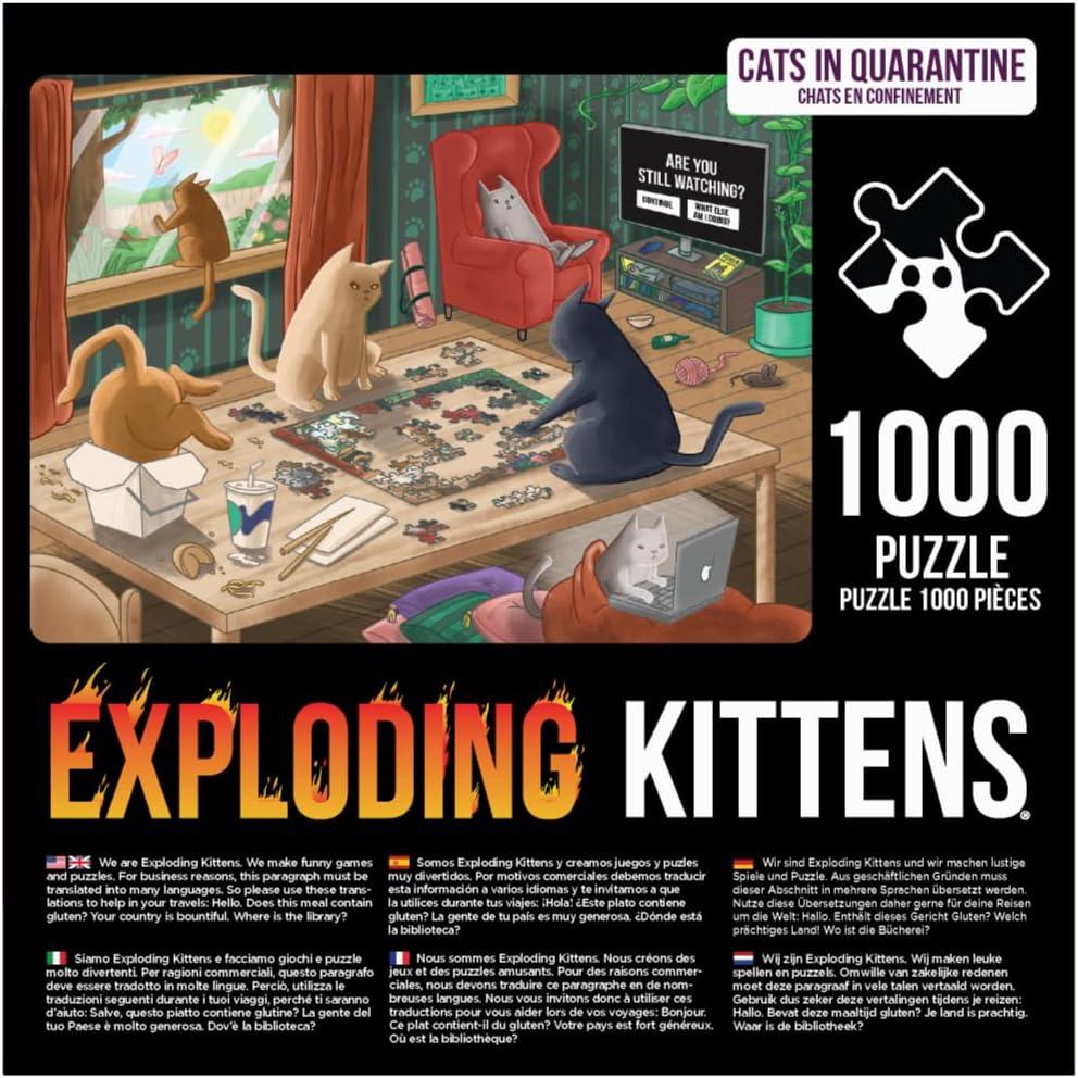 imageCats in Quarantine Jigsaw Puzzle by Exploding Kittens  1000 Pieces Jigsaw Puzzle for Adults Teens and Kids  Cat Puzzle Funny Puzzle Art Puzzle