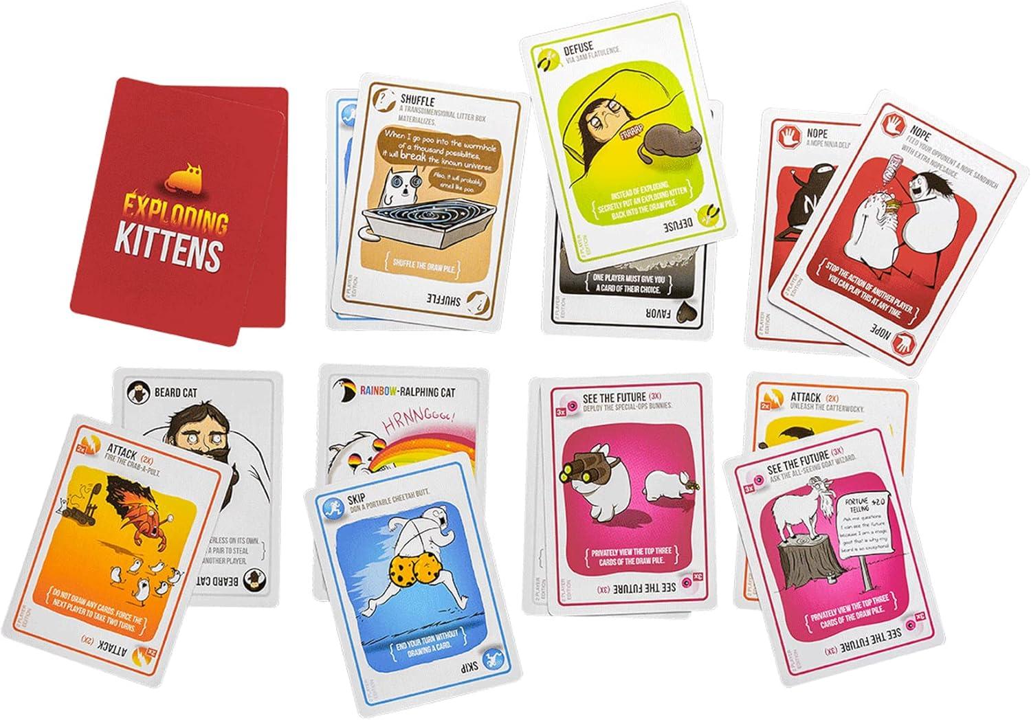 imageExploding Kittens 2Player Original Edition  2 Players  Ages 7  10 Minutes to Play  High Stakes Card Game  Couples Game Family Game Night Kid and Adult Card Game