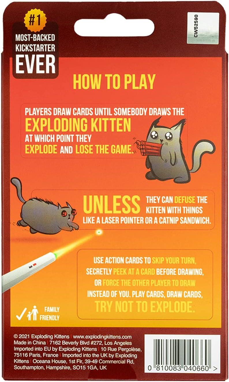 imageExploding Kittens 2Player Original Edition  2 Players  Ages 7  10 Minutes to Play  High Stakes Card Game  Couples Game Family Game Night Kid and Adult Card Game