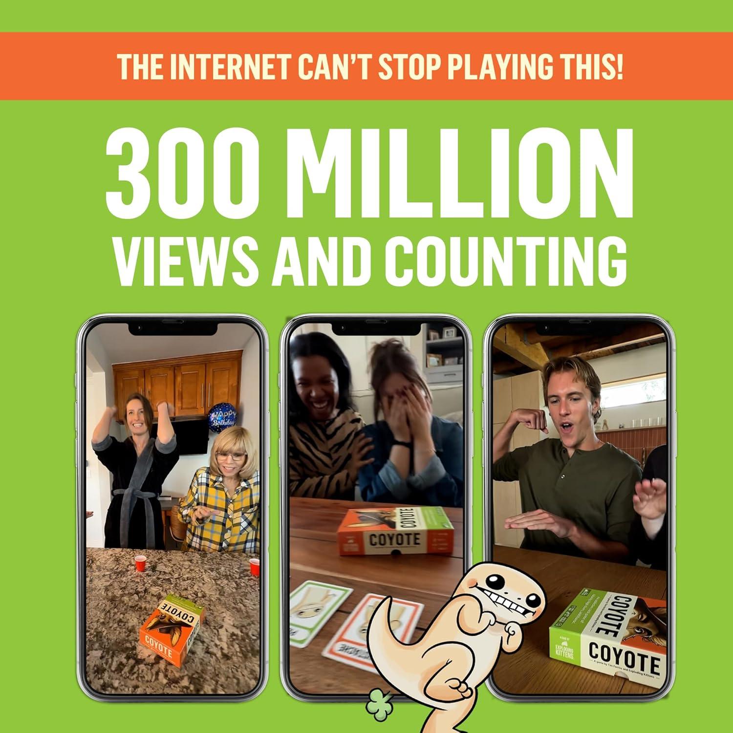 imageExploding Kittens Coyote Created by Tim Ferriss Special Edition Large Box Includes 6 Unique Action Cards a Challenge Party for 38 Players Ages 10 and Up Great for Family Night
