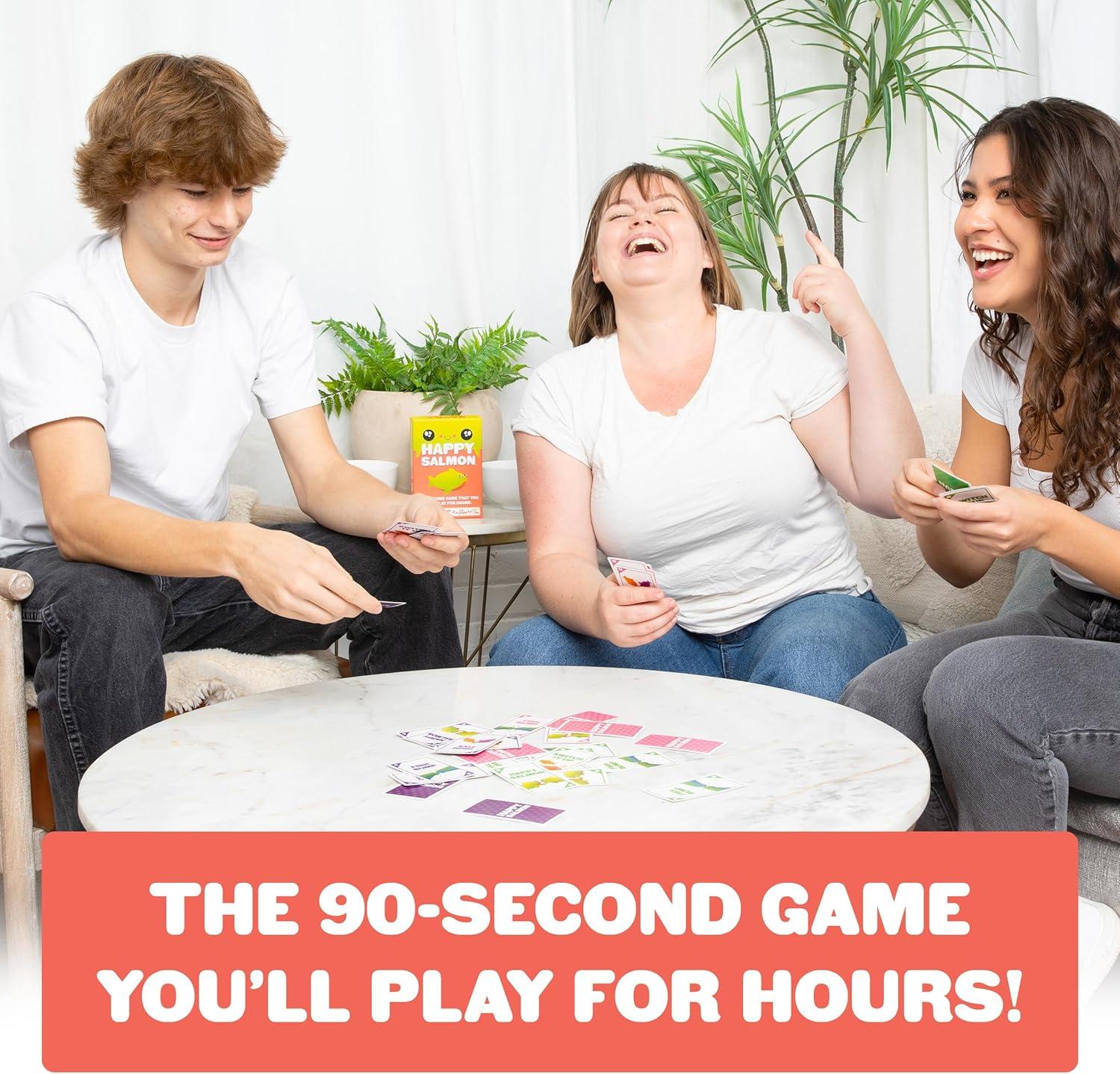 imageExploding Kittens Happy Salmon 38 Players  Ages 6  90 Second Rounds  Easy to Learn Quick Matching Card Game  Party Game Family Game Night Kid and Adult Card GameHappy Salmon Original