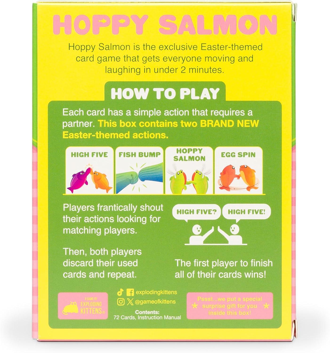imageExploding Kittens Happy Salmon 38 Players  Ages 6  90 Second Rounds  Easy to Learn Quick Matching Card Game  Party Game Family Game Night Kid and Adult Card GameHoppy Salmon