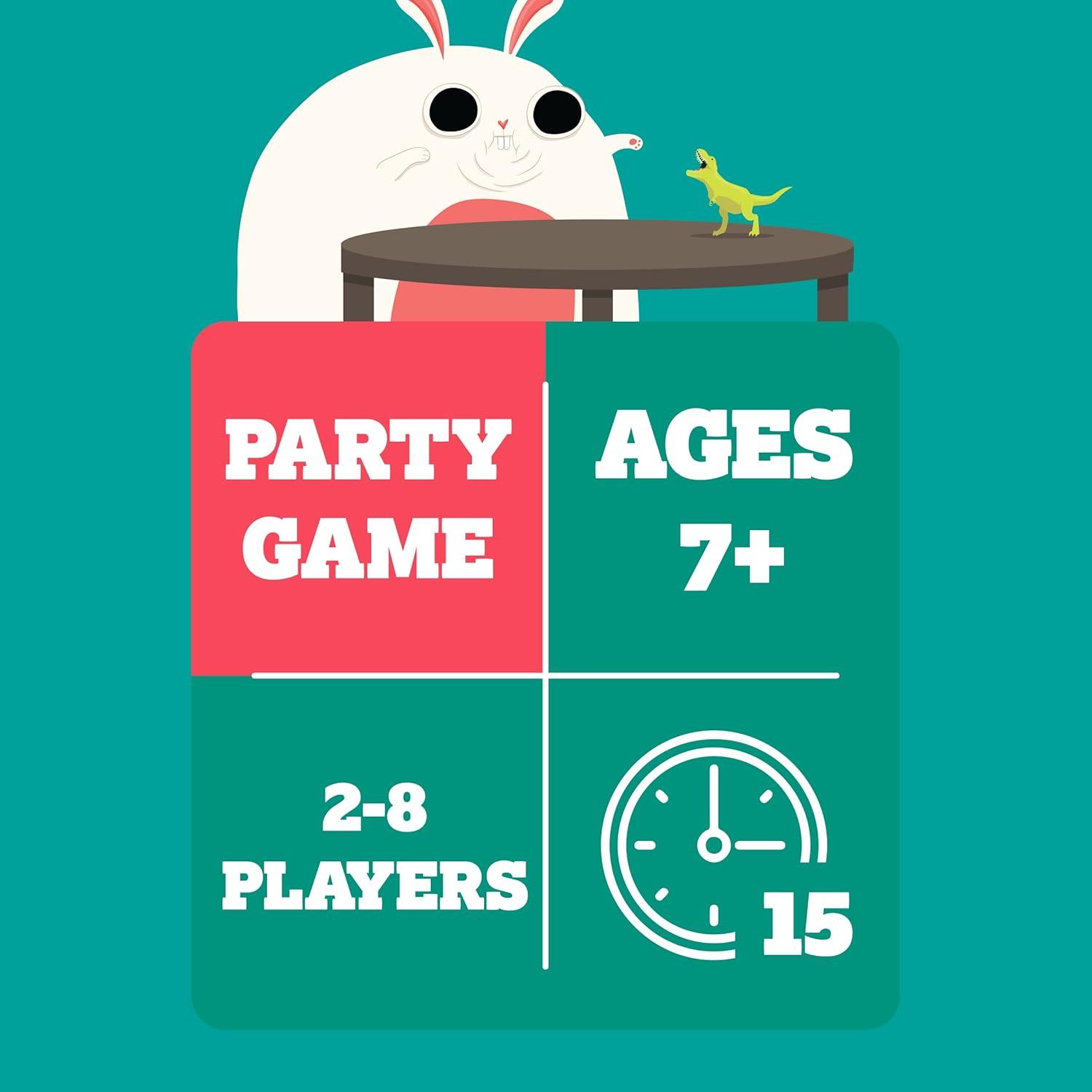 imageExploding Kittens On a Scale of One to TRex 28 Players  Ages 7  15 Minutes to Play  Charades Style Acting Card Game  Party Game Family Game Night Kid and Adult Card GameTRex NEW Game