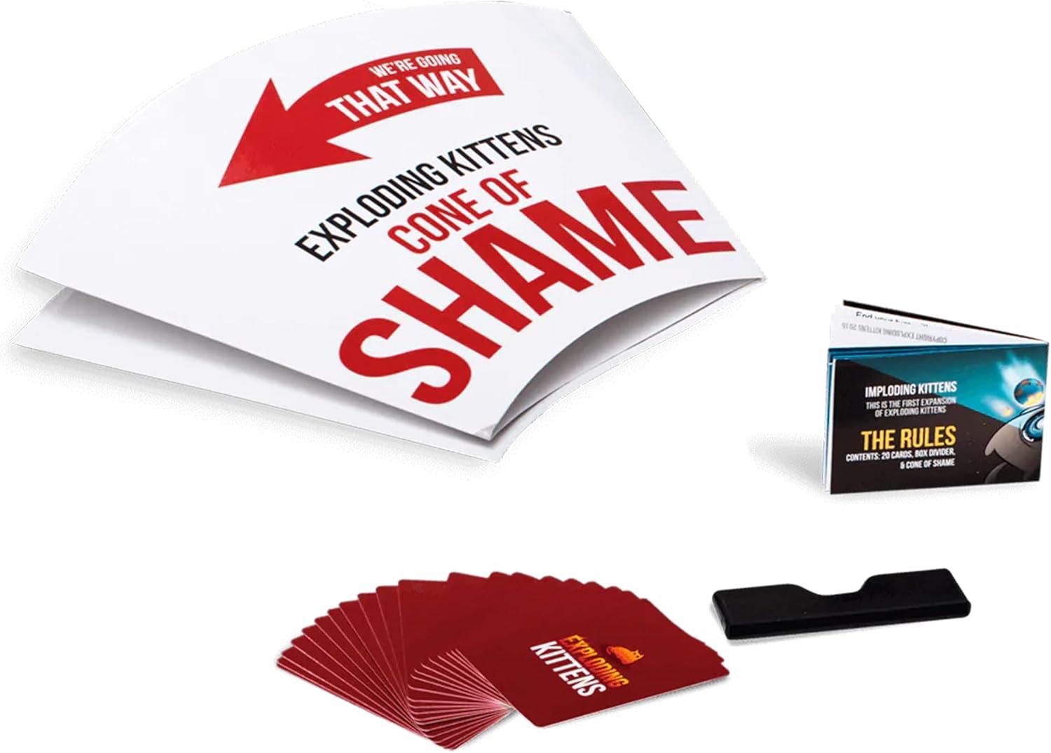 imageExploding Kittens Original Edition in Collectible Tin  Fun ampamp Hilarious Card Game for Kids and Adults Ideal for Party Family Game Night and Party 56 Cards IncludedExpansion Imploding Kittens