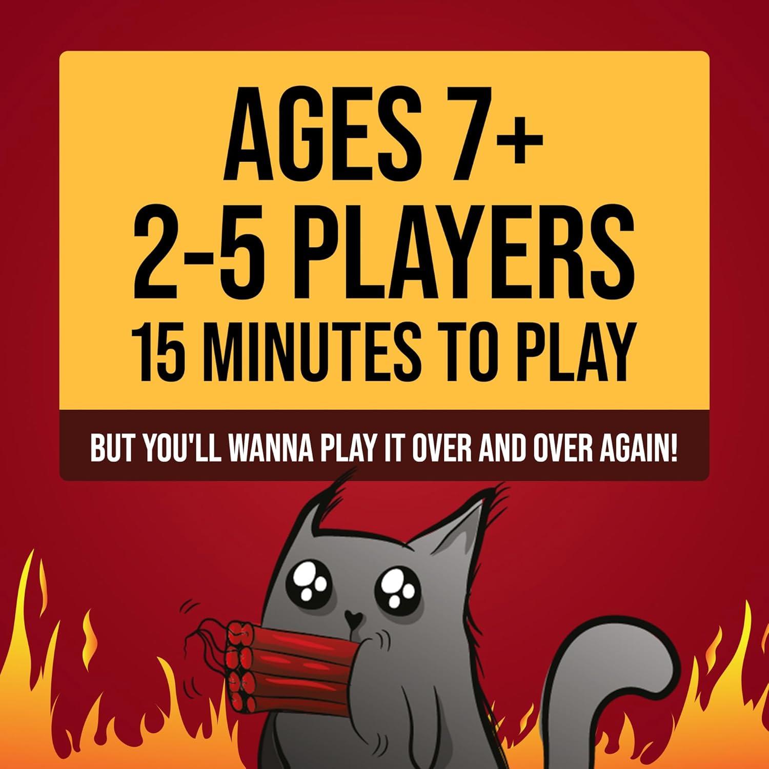 imageExploding Kittens Original Edition in Collectible Tin  Fun ampamp Hilarious Card Game for Kids and Adults Ideal for Party Family Game Night and Party 56 Cards IncludedOriginal Edition
