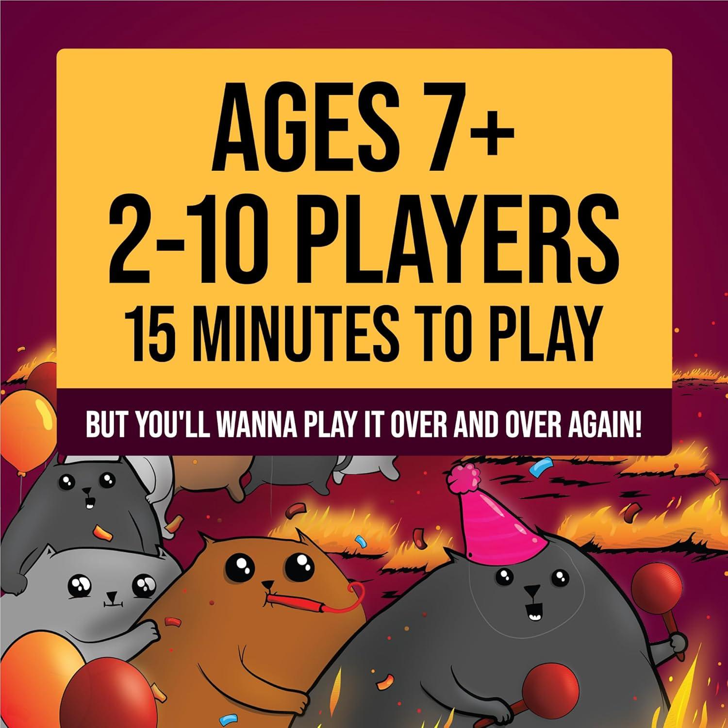 imageExploding Kittens Original Edition in Collectible Tin  Fun ampamp Hilarious Card Game for Kids and Adults Ideal for Party Family Game Night and Party 56 Cards IncludedLarger Party Edition
