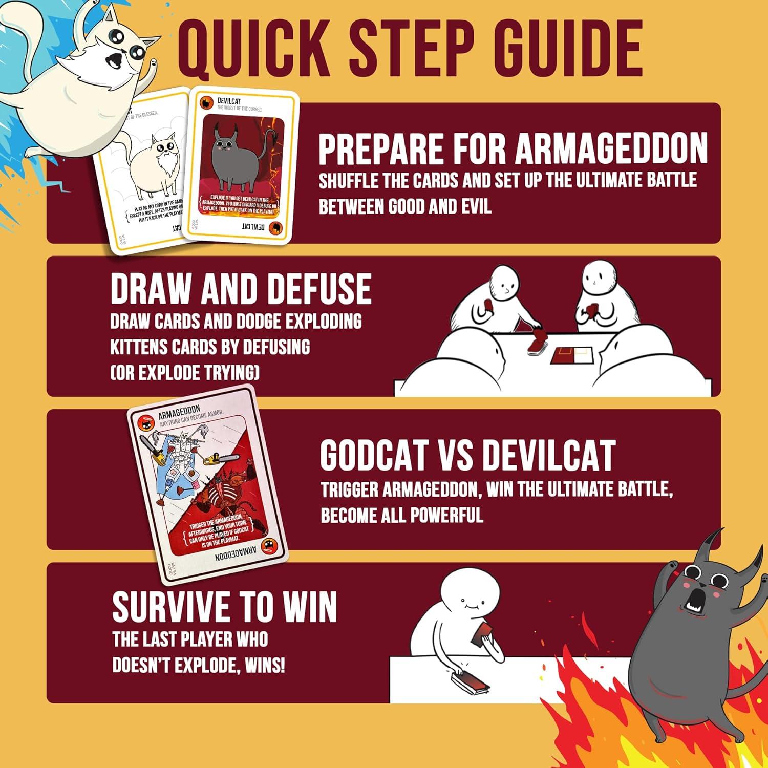 imageExploding Kittens Original Edition in Collectible Tin  Fun ampamp Hilarious Card Game for Kids and Adults Ideal for Party Family Game Night and Party 56 Cards IncludedGood vs Evil