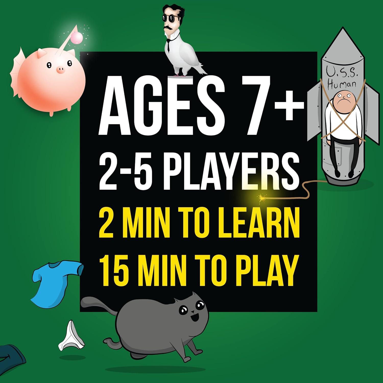 imageExploding Kittens Original Edition in Collectible Tin  Fun ampamp Hilarious Card Game for Kids and Adults Ideal for Party Family Game Night and Party 56 Cards IncludedExpansion Streaking Kittens