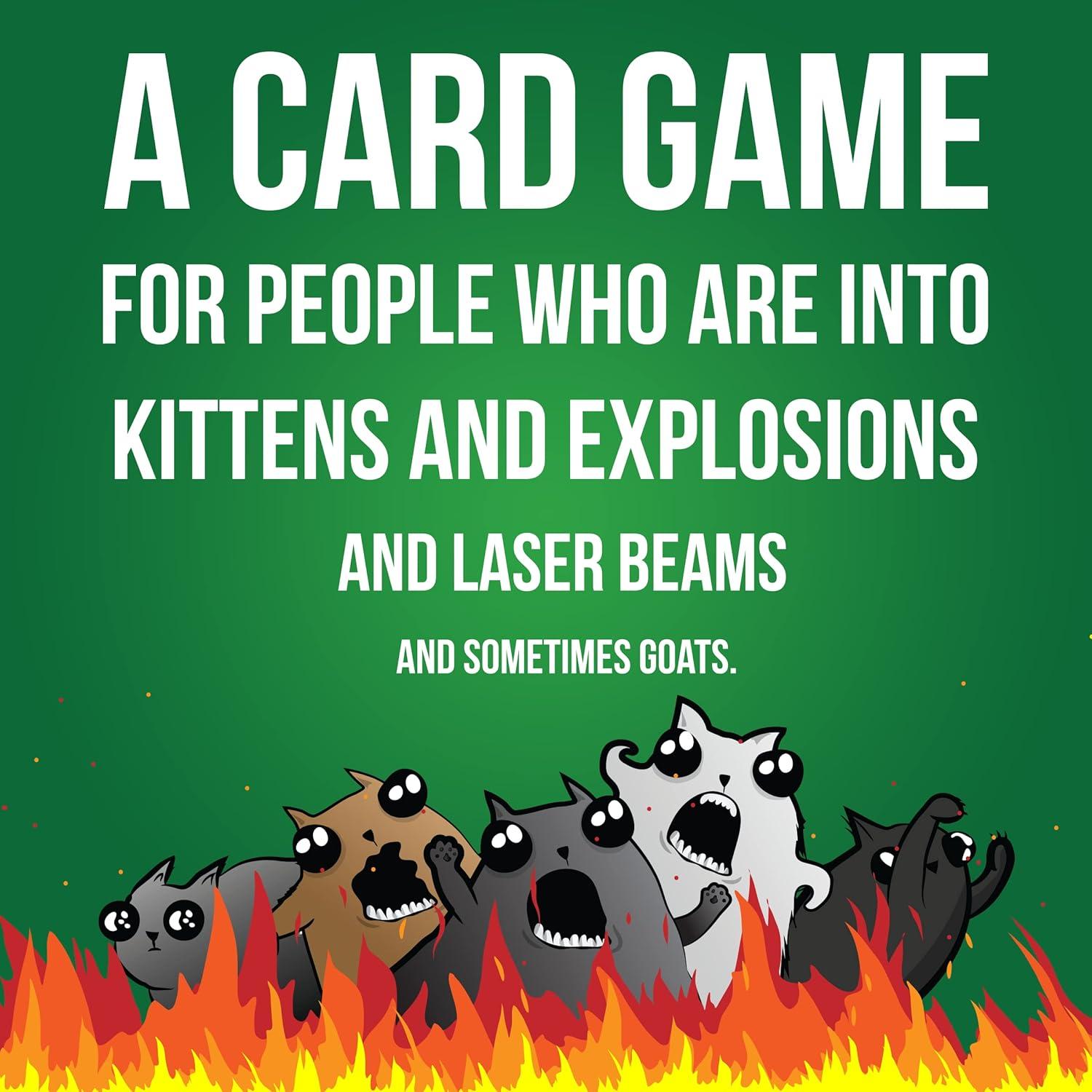 imageExploding Kittens Original Edition in Collectible Tin  Fun ampamp Hilarious Card Game for Kids and Adults Ideal for Party Family Game Night and Party 56 Cards IncludedExpansion Streaking Kittens