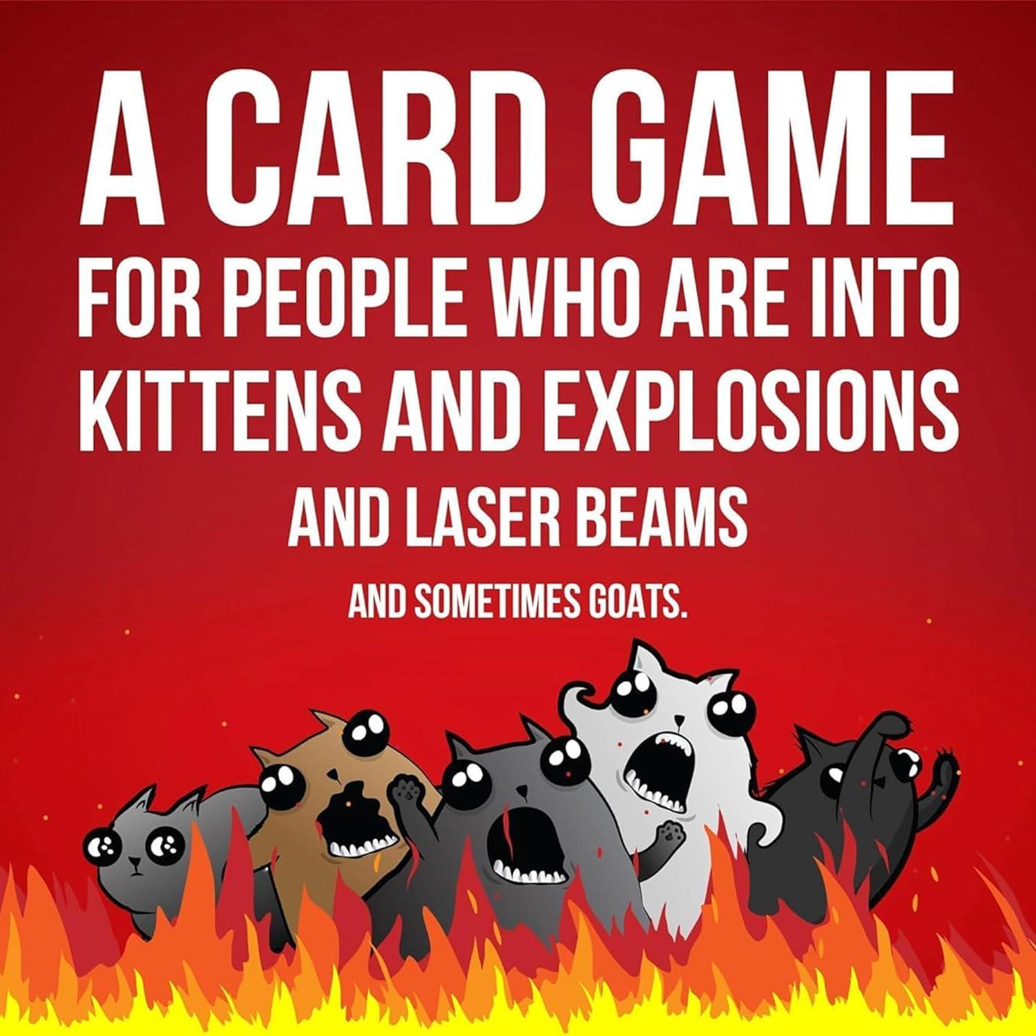 imageExploding Kittens Original Edition in Collectible Tin  Fun ampamp Hilarious Card Game for Kids and Adults Ideal for Party Family Game Night and Party 56 Cards IncludedTravel Ready Tin