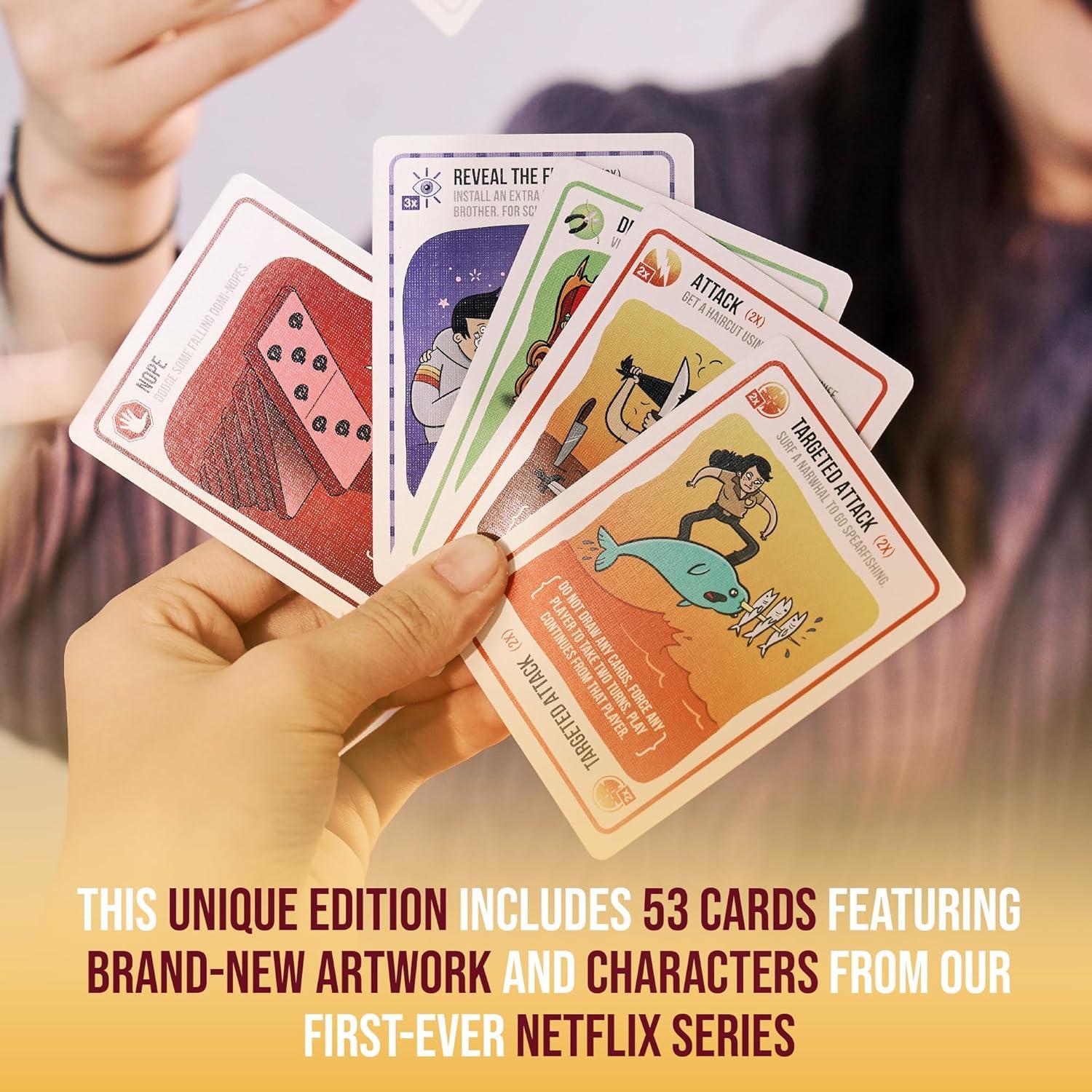 imageExploding Kittens Original Edition in Collectible Tin  Fun ampamp Hilarious Card Game for Kids and Adults Ideal for Party Family Game Night and Party 56 Cards IncludedGood vs Evil