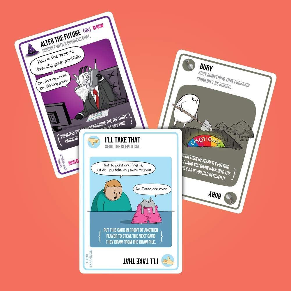 imageExploding Kittens Original Edition in Collectible Tin  Fun ampamp Hilarious Card Game for Kids and Adults Ideal for Party Family Game Night and Party 56 Cards IncludedExpansion Barking Kittens