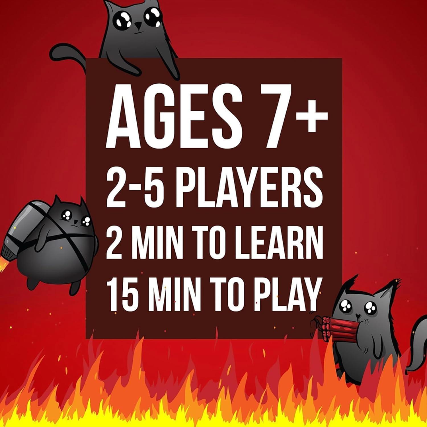 imageExploding Kittens Original Edition in Collectible Tin  Fun ampamp Hilarious Card Game for Kids and Adults Ideal for Party Family Game Night and Party 56 Cards IncludedTravel Ready Tin
