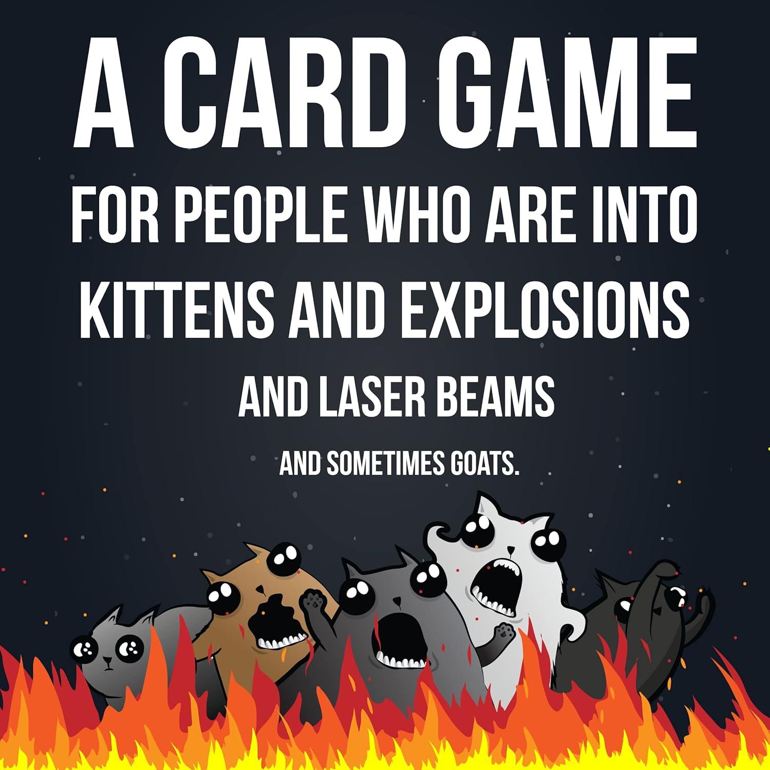 imageExploding Kittens Original Edition in Collectible Tin  Fun ampamp Hilarious Card Game for Kids and Adults Ideal for Party Family Game Night and Party 56 Cards IncludedExpansion Imploding Kittens