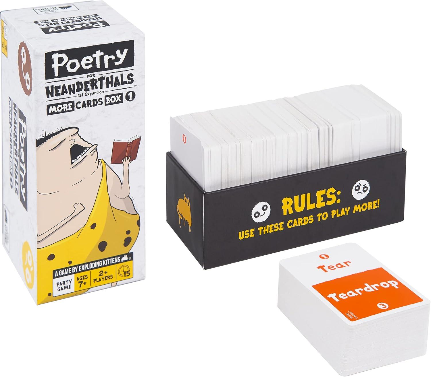 imageExploding Kittens Poetry for Neanderthals 2 Players  Ages 7  15 Minutes to Play  Competitive Word Guessing Game  Party Game Family Game Night Kid and Adult Card GameExpansion Pack