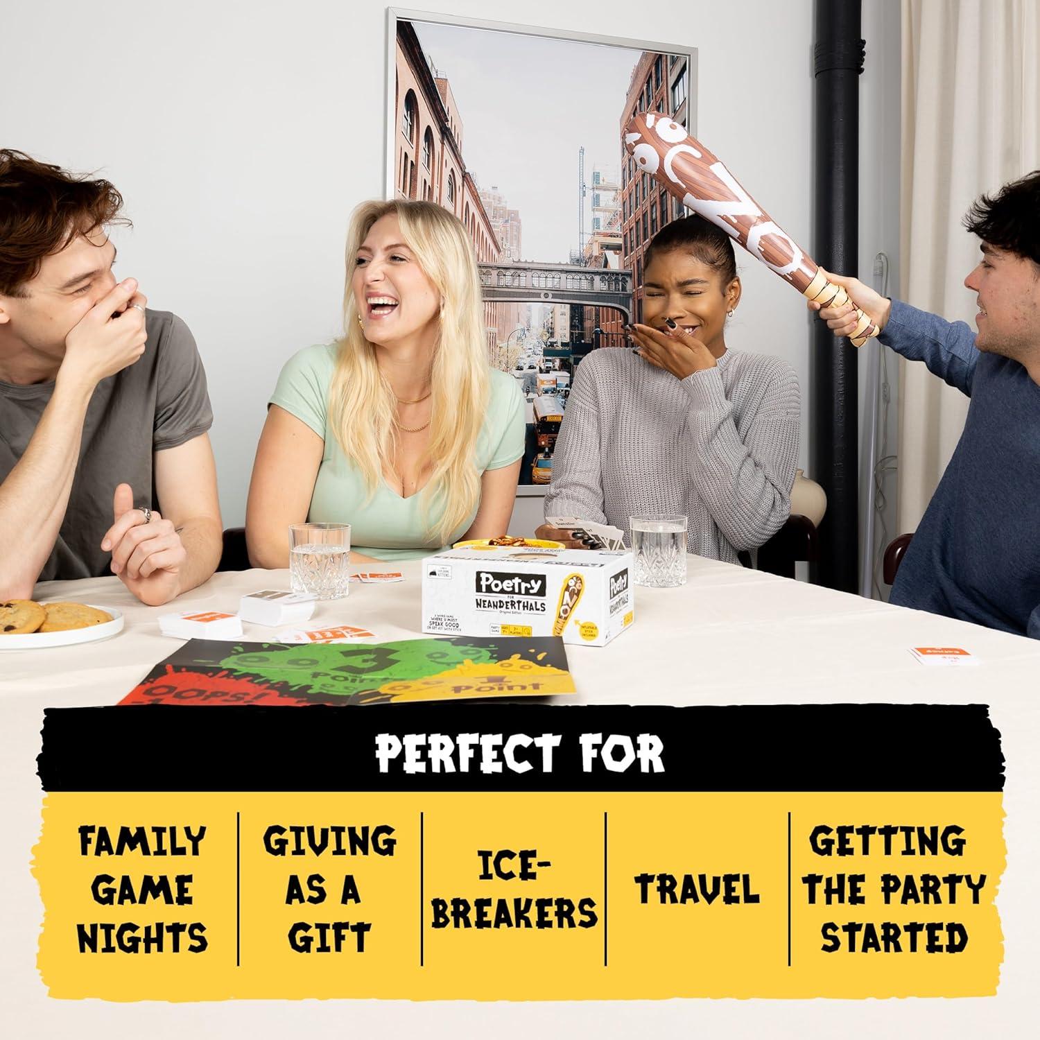 imageExploding Kittens Poetry for Neanderthals 2 Players  Ages 7  15 Minutes to Play  Competitive Word Guessing Game  Party Game Family Game Night Kid and Adult Card GamePoetry for Neanderthals