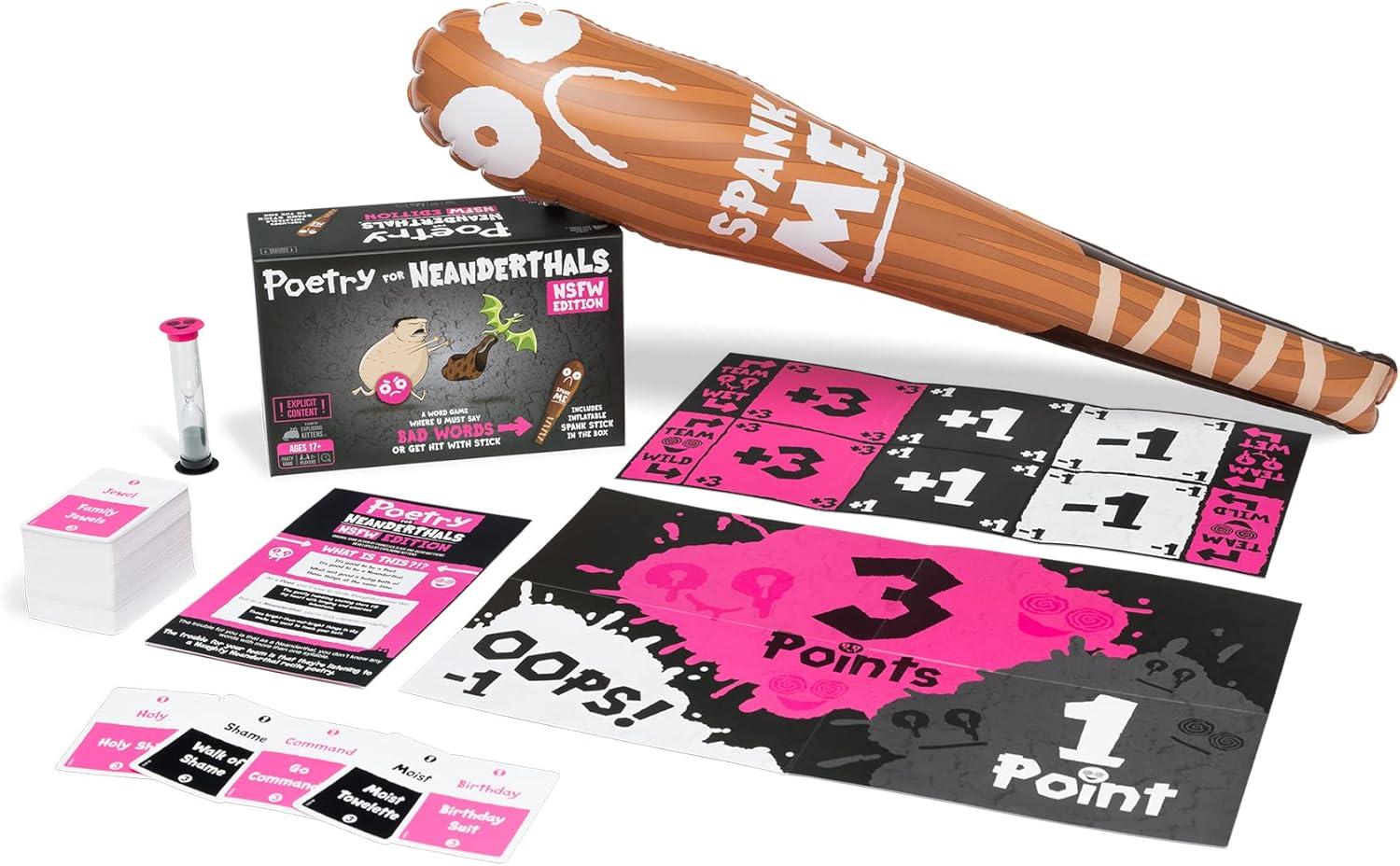 imageExploding Kittens Poetry for Neanderthals 2 Players  Ages 7  15 Minutes to Play  Competitive Word Guessing Game  Party Game Family Game Night Kid and Adult Card GameNSFW Edition
