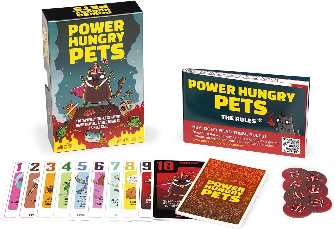 imageExploding Kittens Power Hungry Pets 26 Players  Ages 7  15 Minutes to Play  Strategic and Simple Card Game  Party Game Family Game Night Kid and Adult Card Game