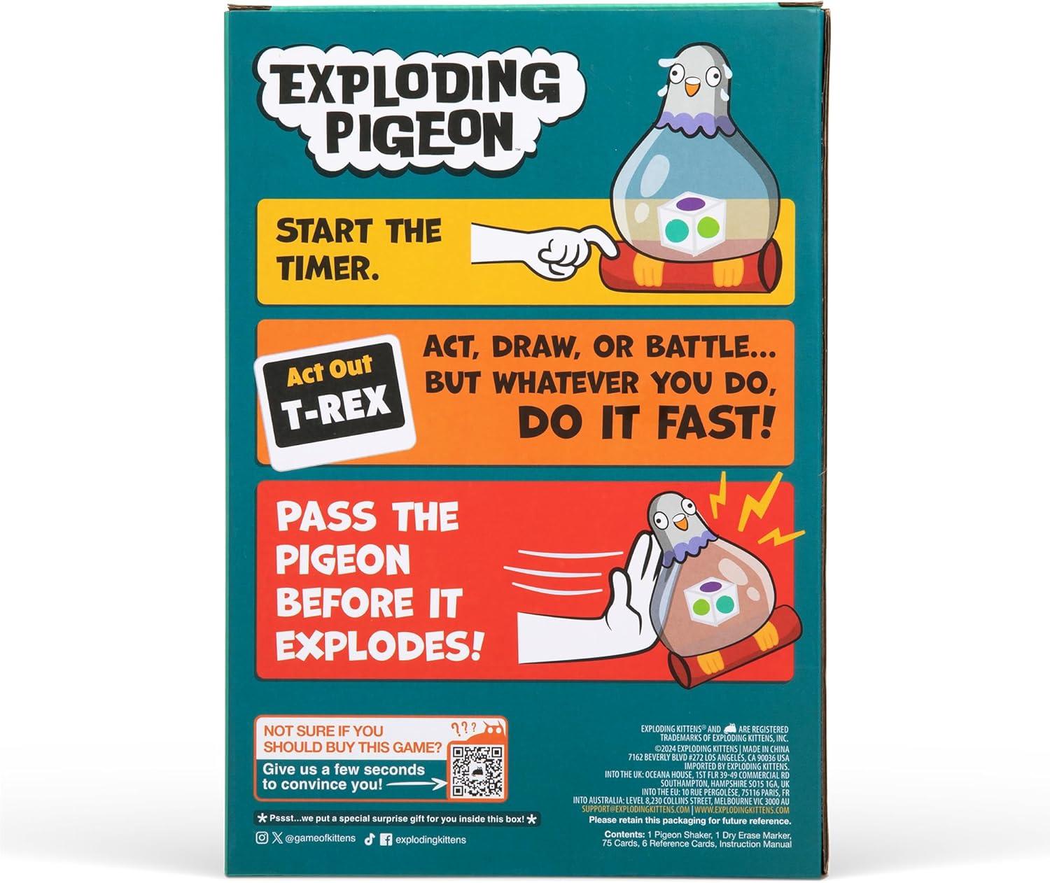 imageExploding Kittens Presents Exploding Pigeon  Hilarious FastPaced Party Game for Families Kids Teens ampamp Adults  Ages 7  3 Players  Perfect for Game Night