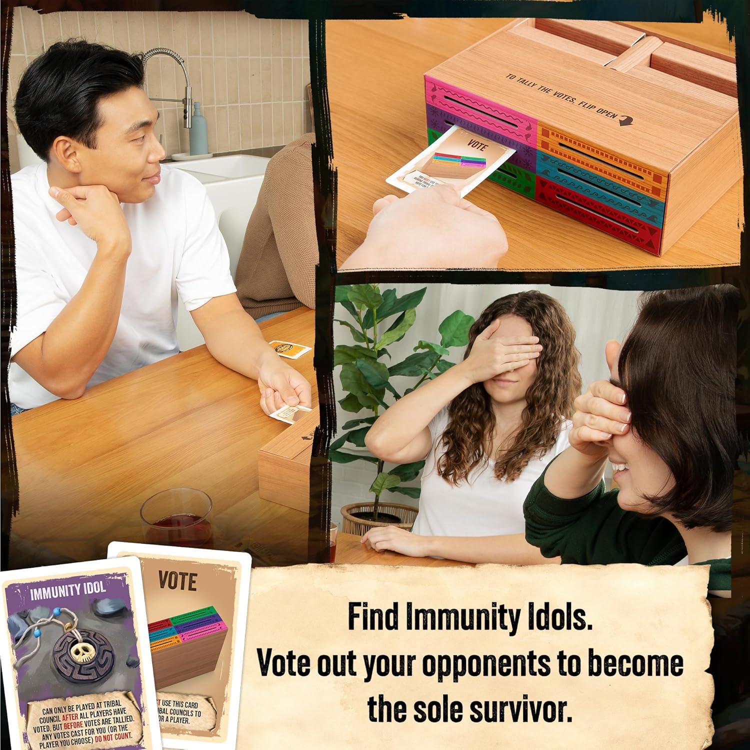imageExploding Kittens Survivor The Tribe Has Spoken 36 Players  Ages 8  30 Minutes to Play  Official Card Game for Survivor Fans  Family Game Night Card Game