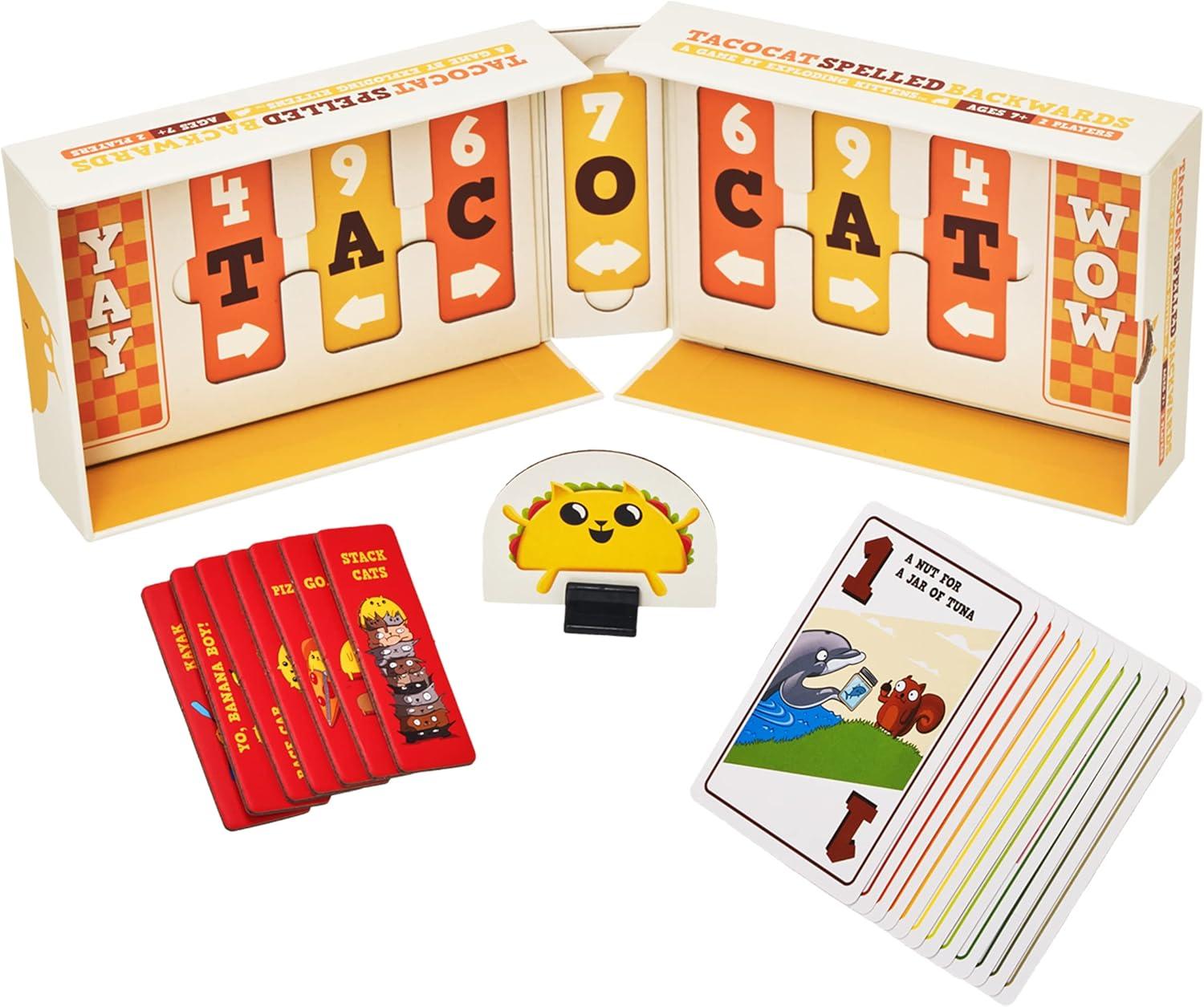 imageExploding Kittens Tacocat Spelled Backwards 2 Players  Ages 7  15 Minutes to Play  Clever Family Board Game  Couples Game Family Game Night Kid and Adult Board GameSmall to Medium