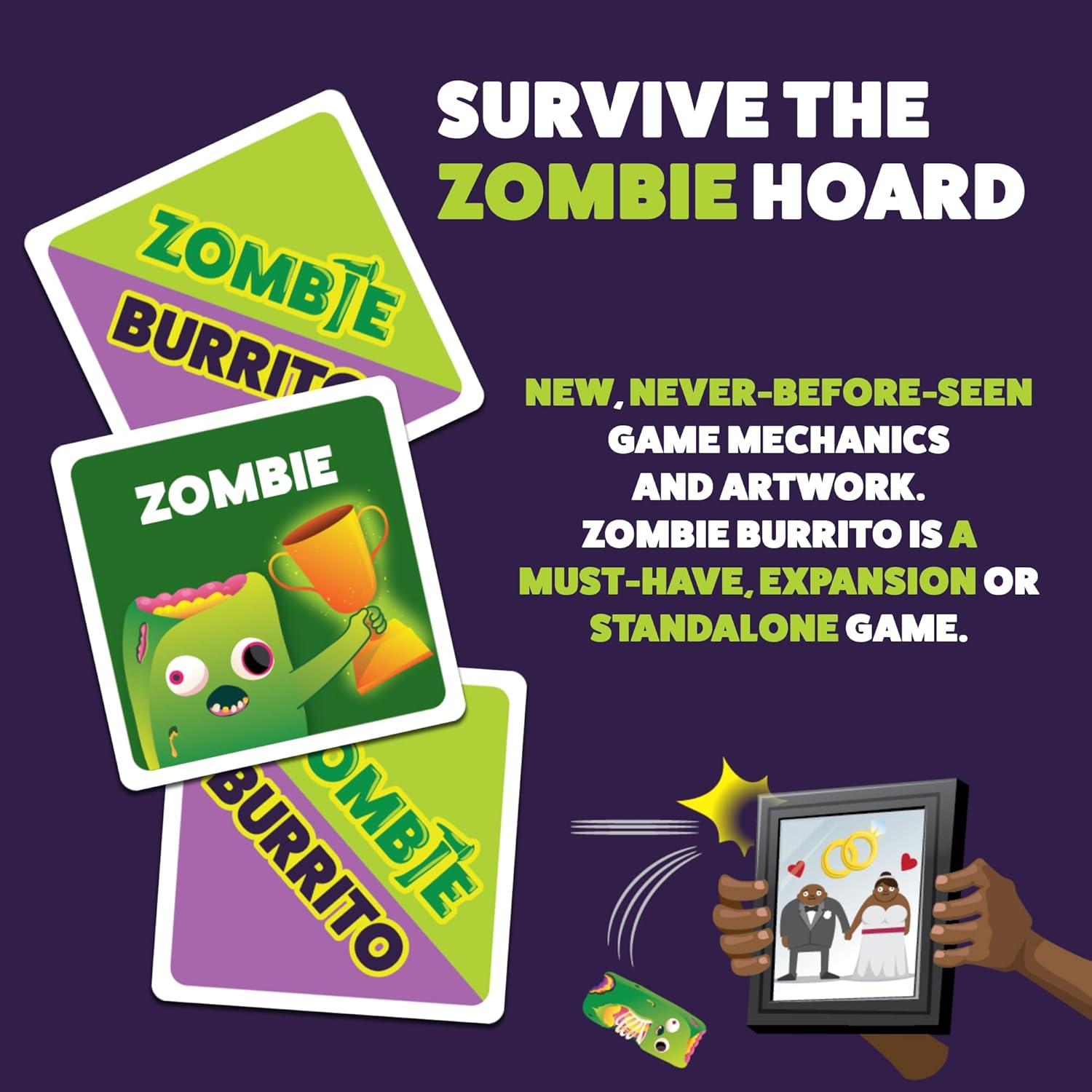 imageExploding Kittens Throw Throw Burrito Extreme Outdoor Edition 26 Players  Ages 7  15 Minutes to Play  Jumbo Dodgeball Card Game  Party Game Family Game Night Kid and Adult Card GameZombie Burrito