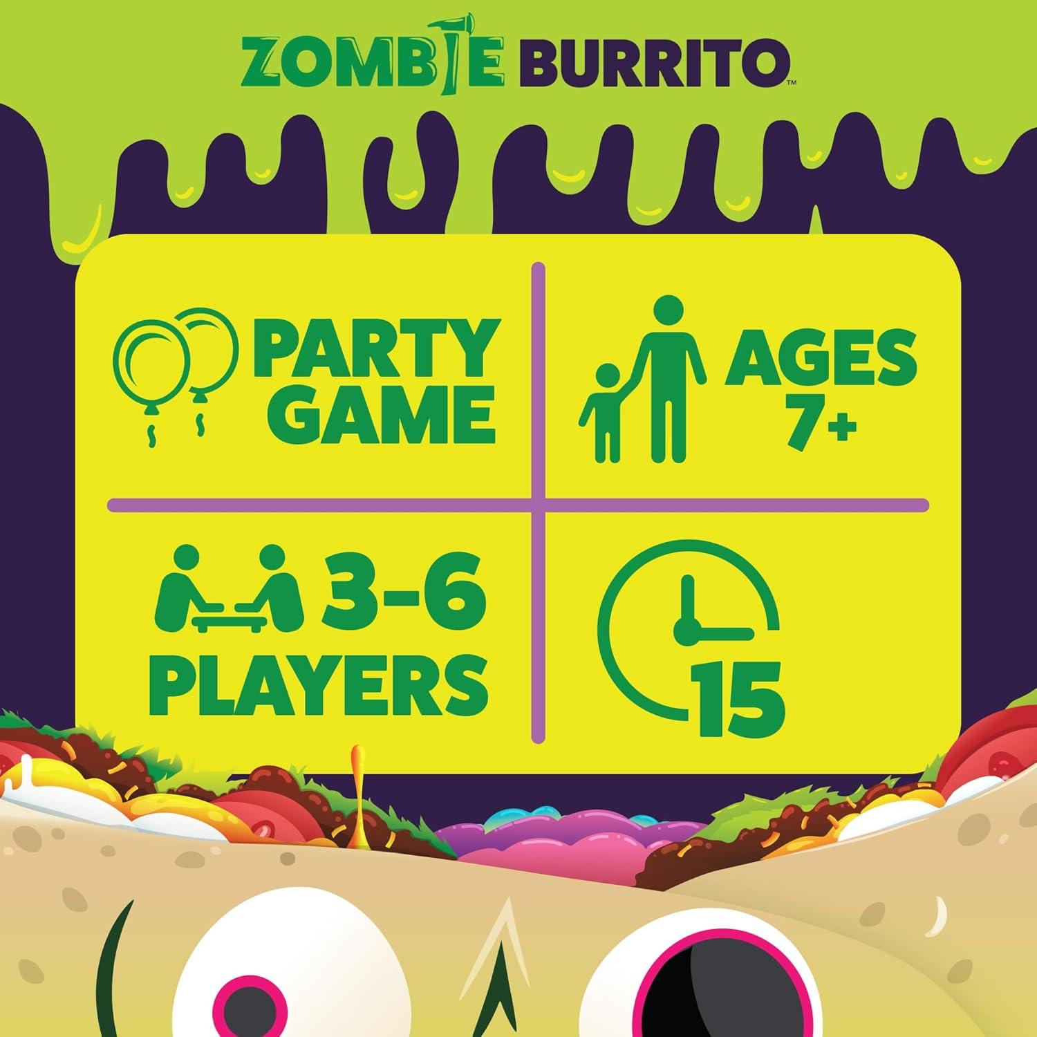 imageExploding Kittens Throw Throw Burrito Extreme Outdoor Edition 26 Players  Ages 7  15 Minutes to Play  Jumbo Dodgeball Card Game  Party Game Family Game Night Kid and Adult Card GameZombie Burrito