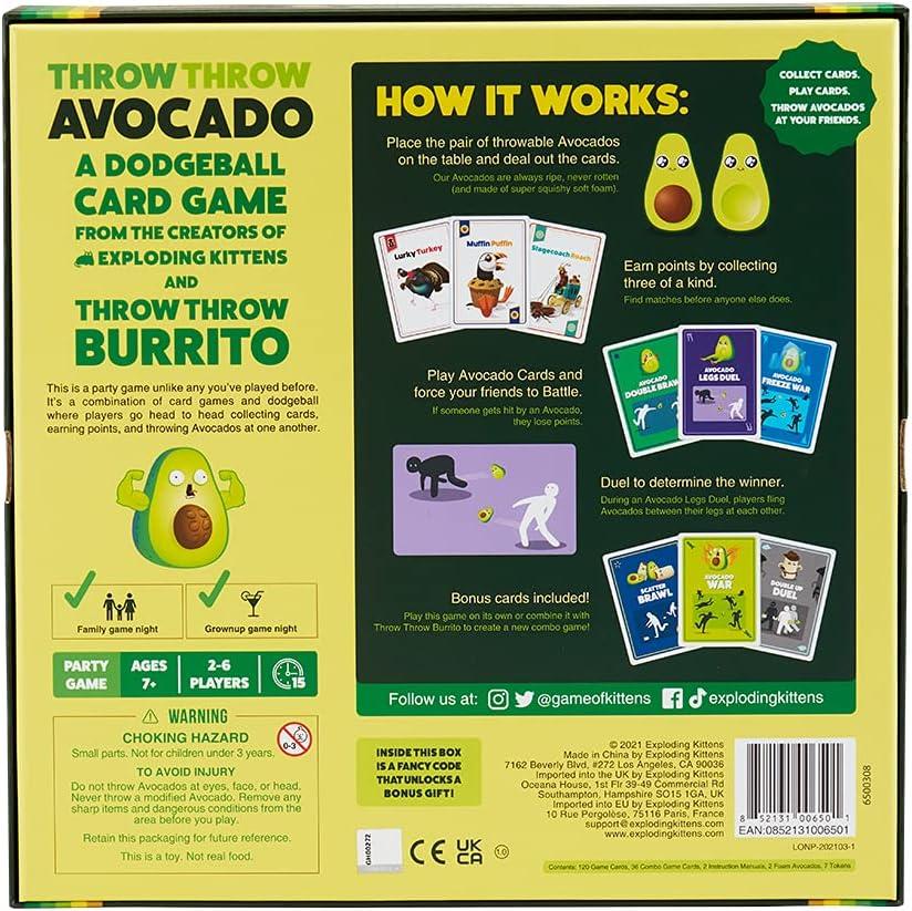 imageExploding Kittens Throw Throw Burrito Extreme Outdoor Edition 26 Players  Ages 7  15 Minutes to Play  Jumbo Dodgeball Card Game  Party Game Family Game Night Kid and Adult Card GameThrow Throw Avocado