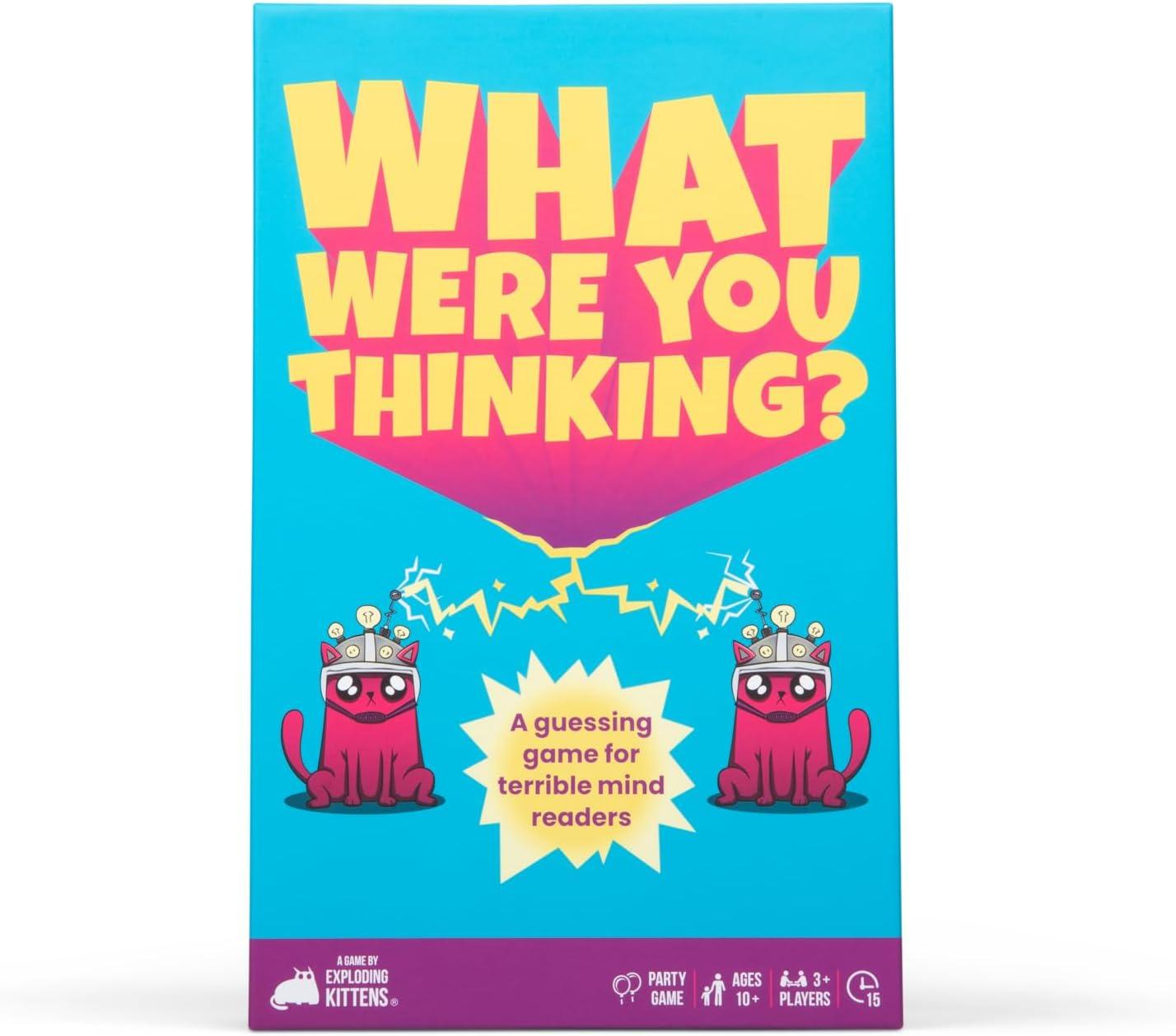 imageExploding Kittens What were You Thinking A Hilarious Guessing Board Game  Party Game for Ages 10 and up  Great for Adults Teens and Kids  3 Players or More