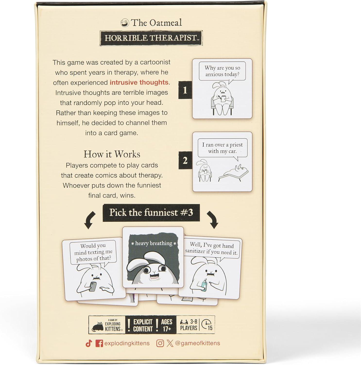 imageHorrible Therapist Extra Horrible Edition by Exploding Kittens  A Card Game for 38 Players Ages 17  Adult Party Game for Family NightBase Edition
