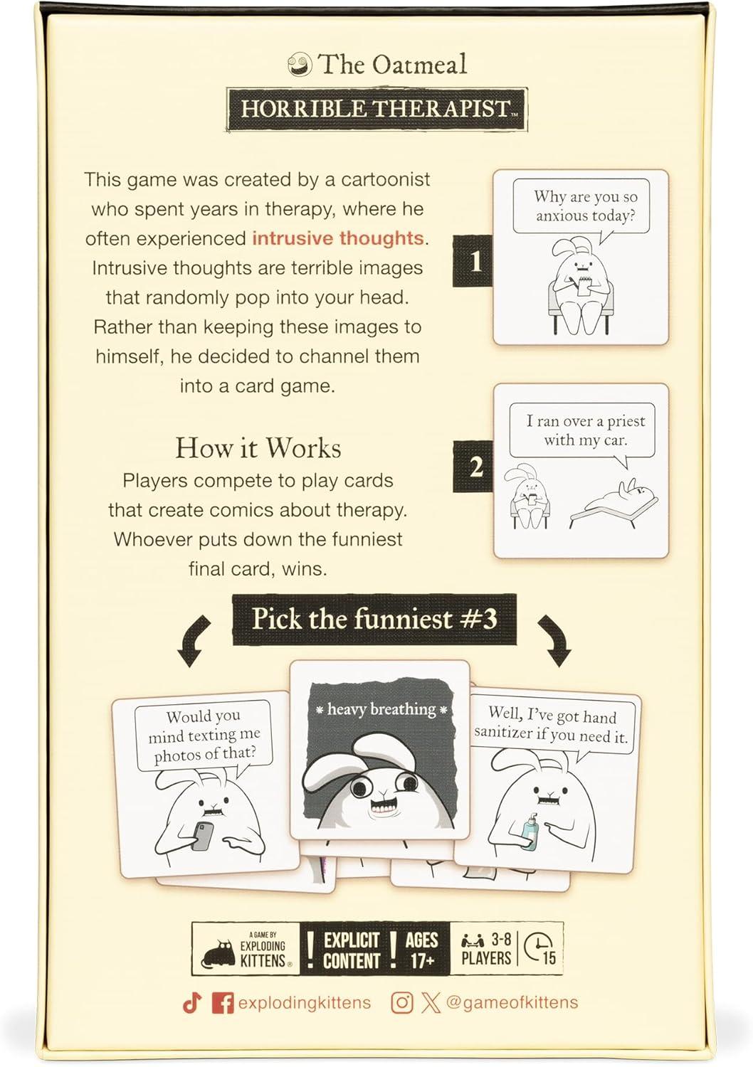 imageHorrible Therapist Extra Horrible Edition by Exploding Kittens  A Card Game for 38 Players Ages 17  Adult Party Game for Family NightExtra Horrible Edition