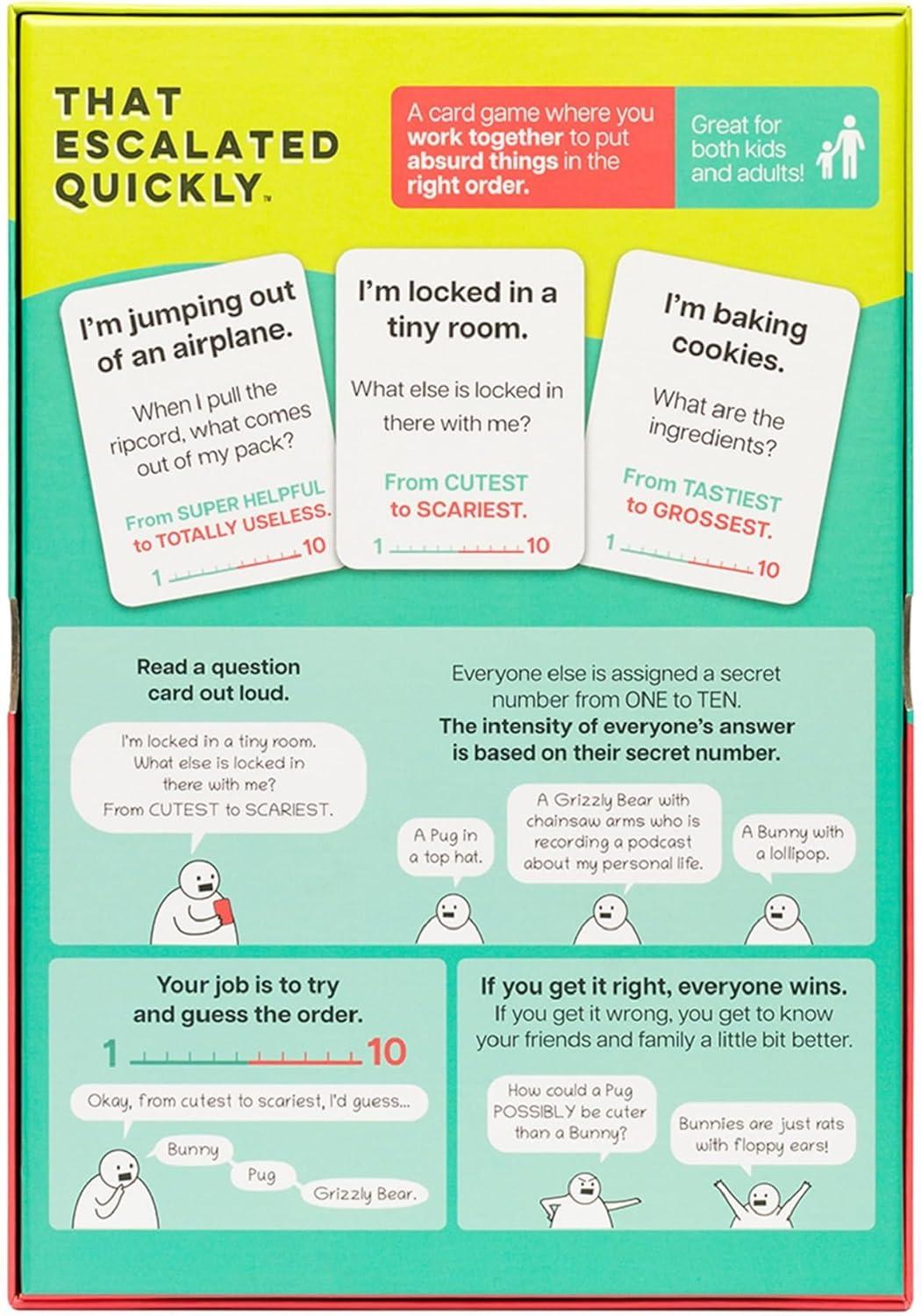 imageThat Escalated Quickly by Exploding Kittens 28 Players  Ages 10  15 Minutes to Play  Hilarious Cooperative Card Game for Family Game Night Party Adult and Teen