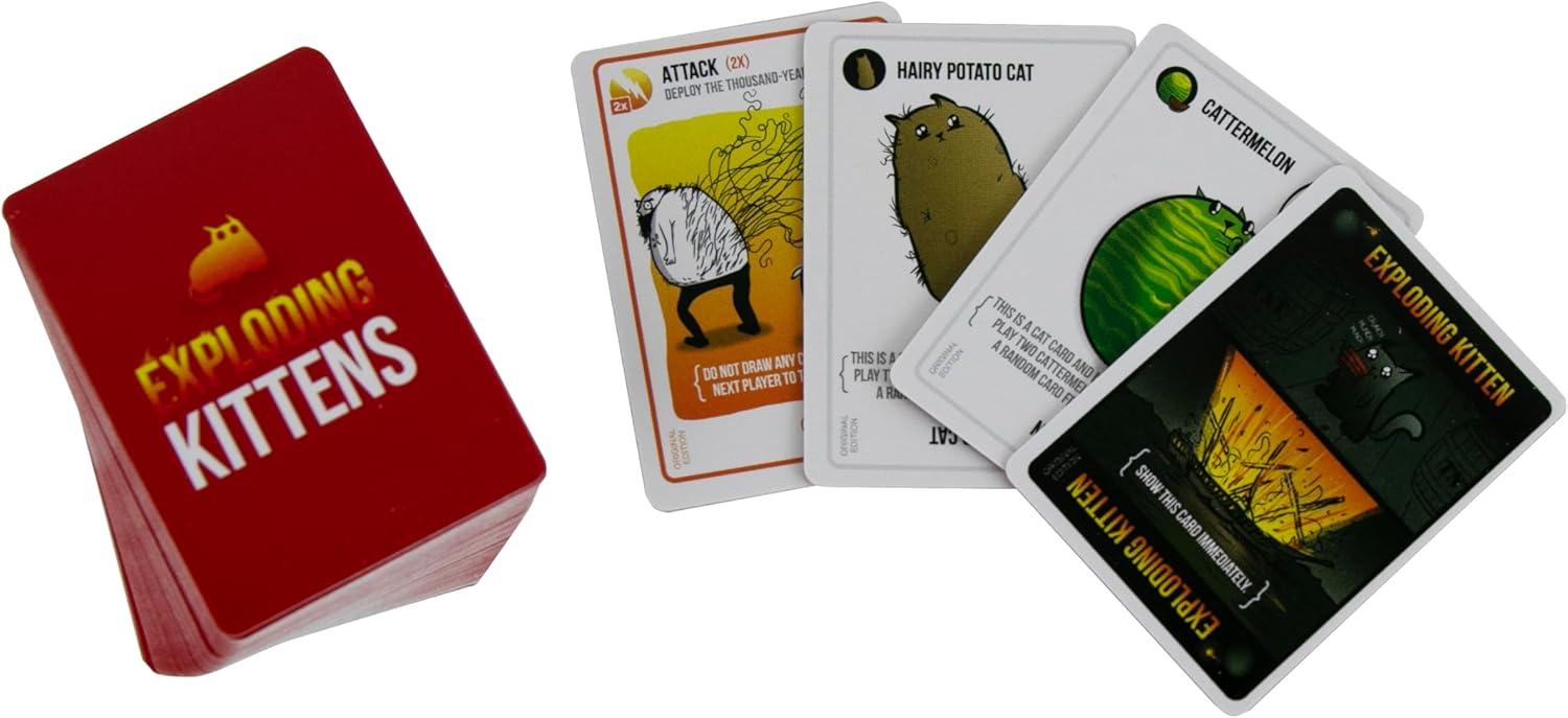 imageWorlds Smallest Exploding Kittens Hilarious Game for Family Game Night in Miniature Size  Travel Game  Funny Card Games  for Ages 8 and up