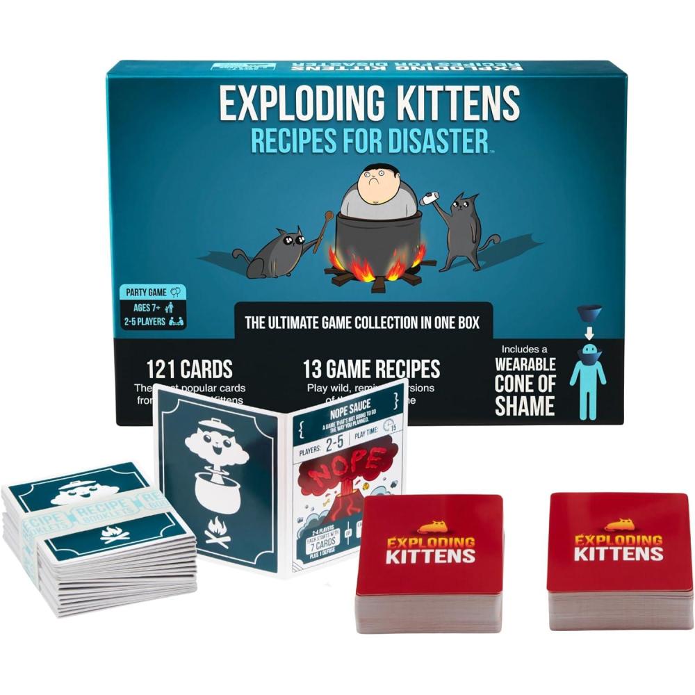 imageExploding Kittens Original Edition in Collectible Tin  Fun ampamp Hilarious Card Game for Kids and Adults Ideal for Party Family Game Night and Party 56 Cards IncludedRecipes for Disaster