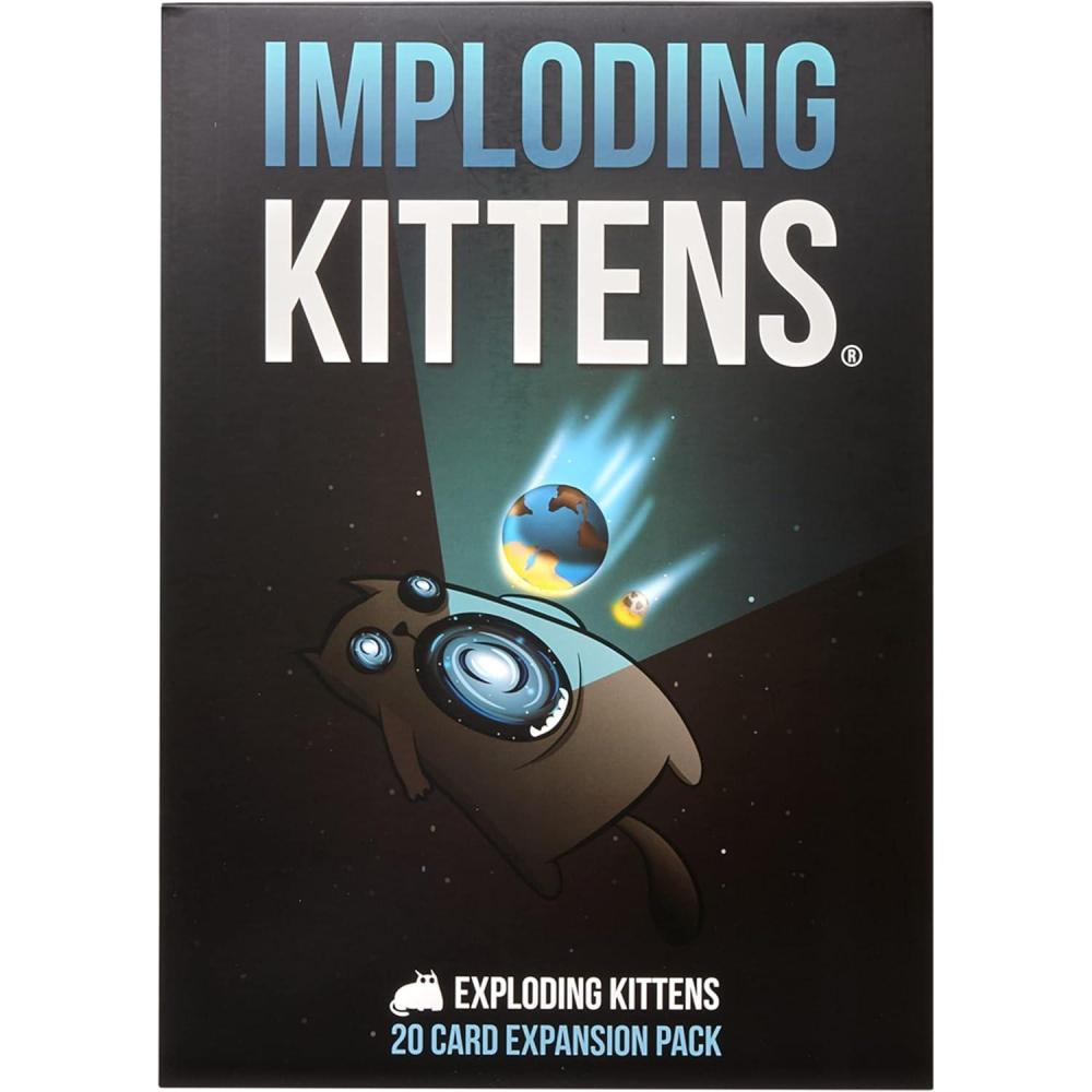 imageExploding Kittens Original Edition in Collectible Tin  Fun ampamp Hilarious Card Game for Kids and Adults Ideal for Party Family Game Night and Party 56 Cards IncludedExpansion Imploding Kittens