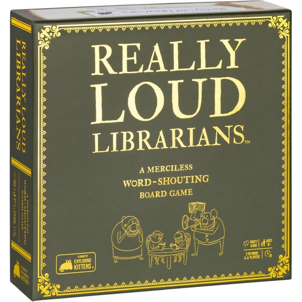 imageExploding Kittens Really Loud Librarians 2 Players  Ages 8  20 Minutes to Play  Fast Paced Word Shouting Board Game  Party Game Family Game Night Kid and Adult Card Game
