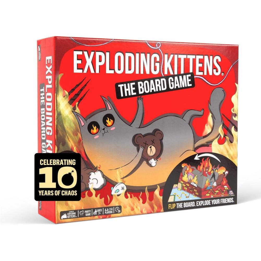 imageExploding Kittens The Board Game  The Action Packed Party Game to Celebrate 10th Birthday  26 Players Aged 7  Great for Adults Teens Collectors Kids