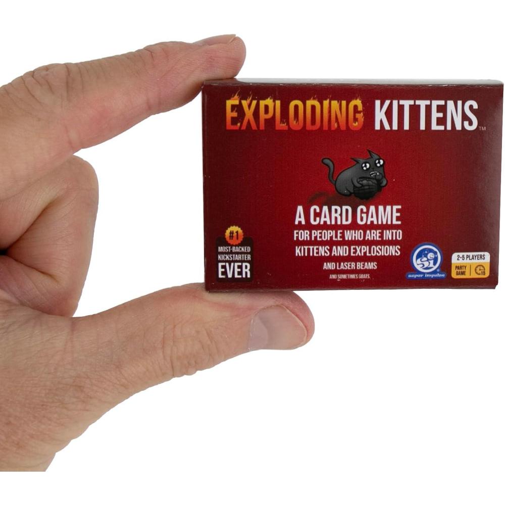 imageWorlds Smallest Exploding Kittens Hilarious Game for Family Game Night in Miniature Size  Travel Game  Funny Card Games  for Ages 8 and up