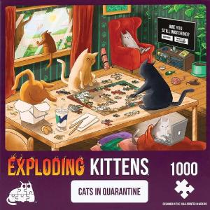 imageCats in Quarantine Jigsaw Puzzle by Exploding Kittens  1000 Pieces Jigsaw Puzzle for Adults Teens and Kids  Cat Puzzle Funny Puzzle Art Puzzle