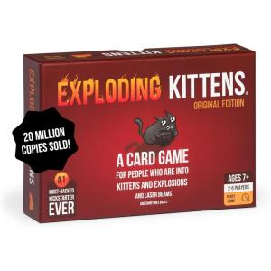 imageExploding Kittens Original Edition in Collectible Tin  Fun ampamp Hilarious Card Game for Kids and Adults Ideal for Party Family Game Night and Party 56 Cards IncludedOriginal Edition
