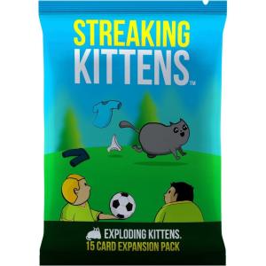 imageExploding Kittens Original Edition in Collectible Tin  Fun ampamp Hilarious Card Game for Kids and Adults Ideal for Party Family Game Night and Party 56 Cards IncludedExpansion Streaking Kittens