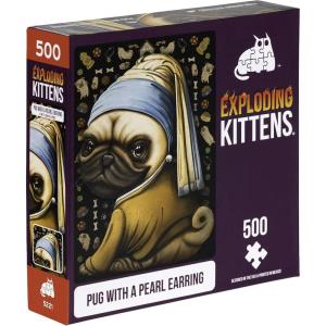 imagePug with a Pearl Earring Jigsaw Puzzle by Exploding Kittens  500 Pieces Jigsaw Puzzle for Adults Teens and Kids  Dog Puzzle Funny Puzzle Art Puzzle