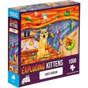 imageSpicy Scream Jigsaw Puzzle by Exploding Kittens  1000 Pieces Jigsaw Puzzle for Adults Teens and Kids  Cat Puzzle Funny Puzzle Art Puzzle
